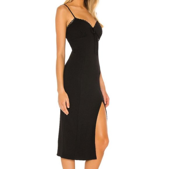 Privacy Please Janelle Midi Dress in Black - Picture 2 of 3